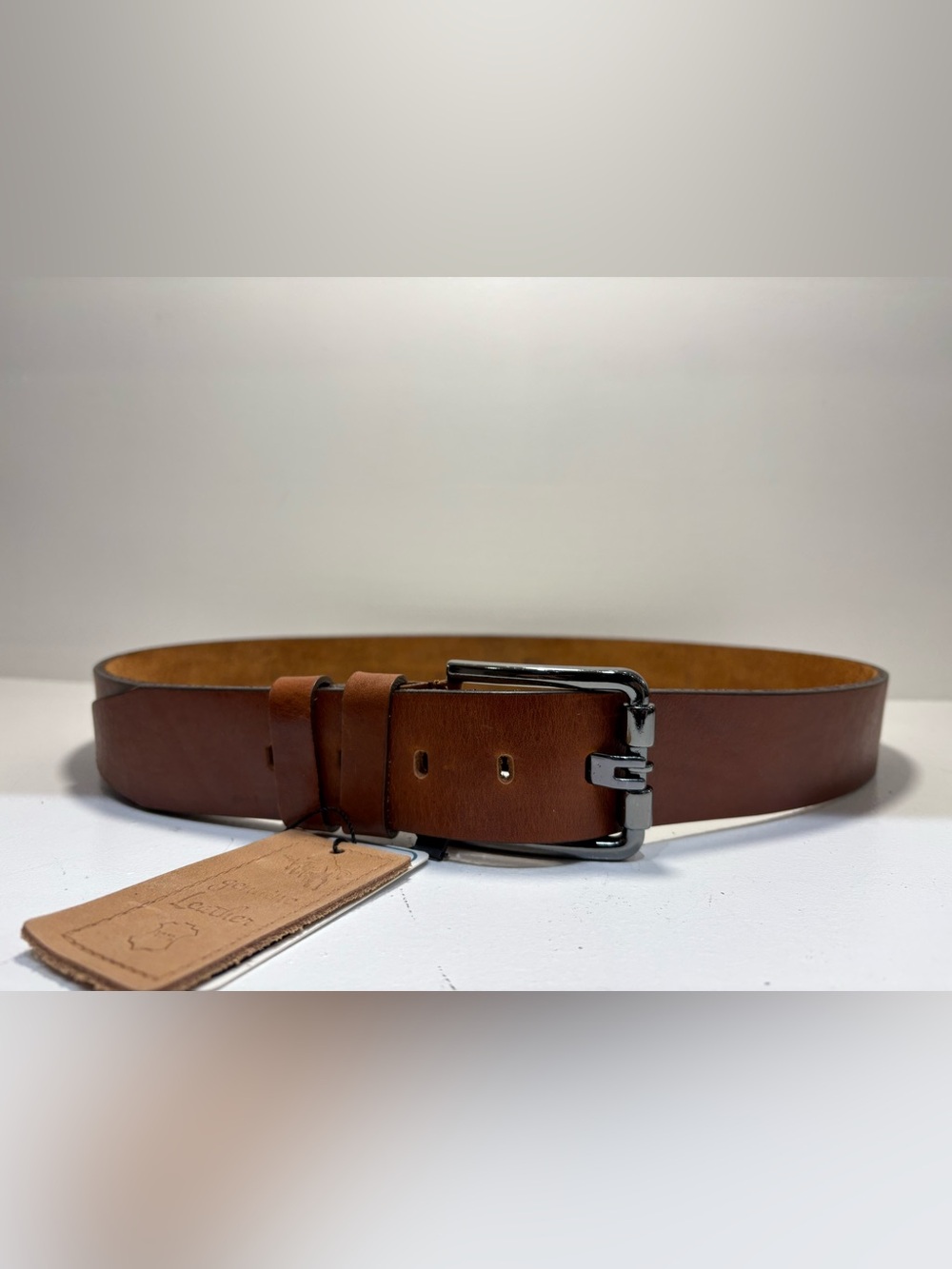 Classic Brown Leather Men's Belt